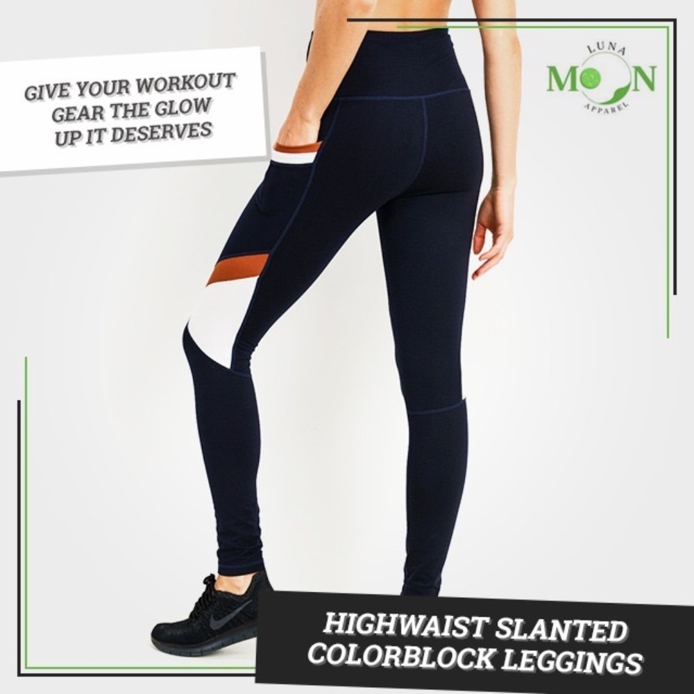 High waist color block leggings